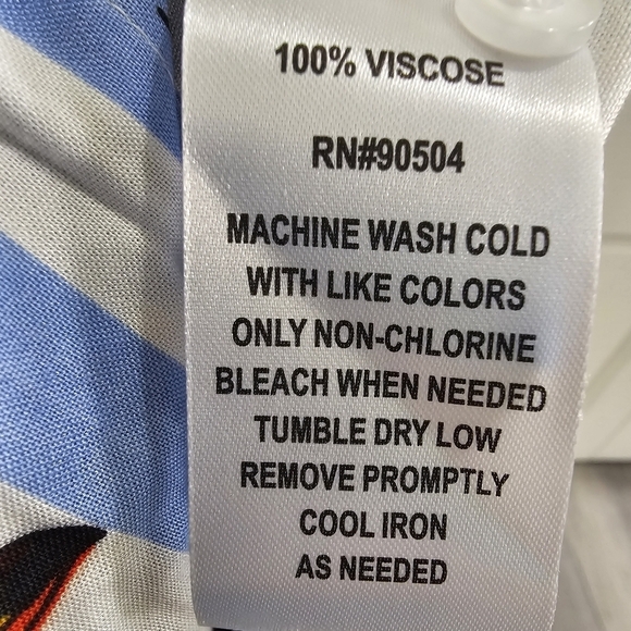 VSTR Toucan Play At That Game Tropical Floral Stripe Print Button Down Size L - Picture 15 of 16